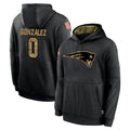 Davalo NE.Patriots #0 Christian Gonzalez Player Black Salute to Service Hoodies Limited Game Stitched Jerseys