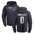 Davalo NE.Patriots #0 Christian Gonzalez Player Navy LOGO Pullover Hoodies Home Game Stitched Jerseys