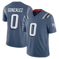 Davalo NE.Patriots #0 Christian Gonzalez Player Storm Blue Rivalries Collection Limited Stitched Jerseys