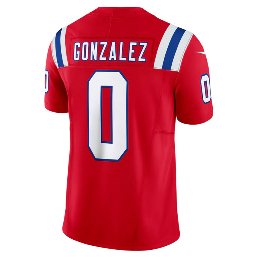 Davalo NE.Patriots #0 Christian Gonzalez Player Red Vapor F.U.S.E. Limited Stitched Jerseys