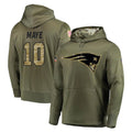 Davalo NE.Patriots #10 Drake Maye Player Olive Salute to Service Pullover Hoodies Home Game Stitched Jerseys