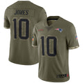 Davalo NE.Patriots #10 Drake Maye Player Olive Salute To Service Stitched Jerseys
