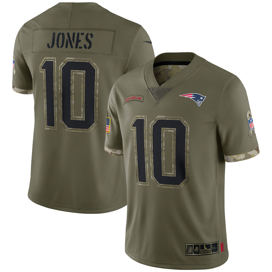 Davalo NE.Patriots #10 Drake Maye Player Olive Salute To Service Stitched Jerseys