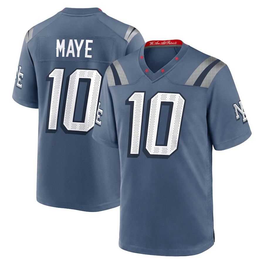 Davalo NE.Patriots #10 Drake Maye Player Storm Blue Rivalries Collection Game Stitched Jerseys