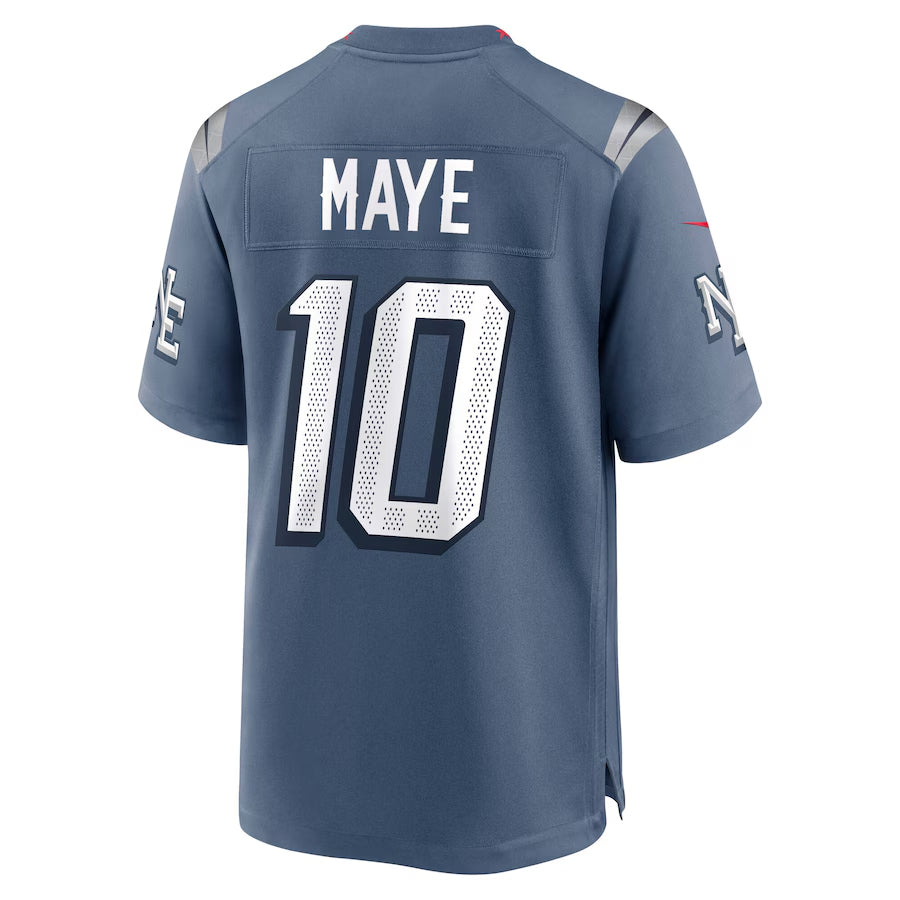 Davalo NE.Patriots #10 Drake Maye Player Storm Blue Rivalries Collection Game Stitched Jersey