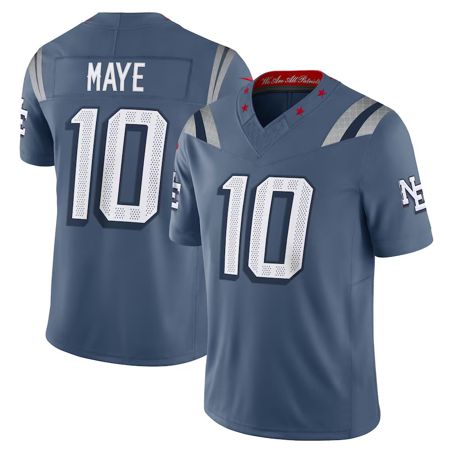 Davalo NE.Patriots #10 Drake Maye Player Storm Blue Rivalries Collection Limited Stitched Jerseys