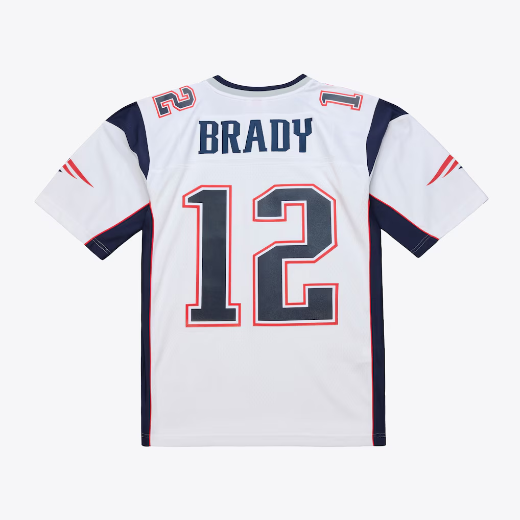 Davalo NE.Patriots  #12 Tom Brady Mitchell & Ness White 2000 Legacy Replica Jersey Stitched Puhic Game Jerseys
