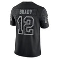 Davalo NE.Patriots #12 Tom Brady Player Black Reflective Limited Stitched Jerseys