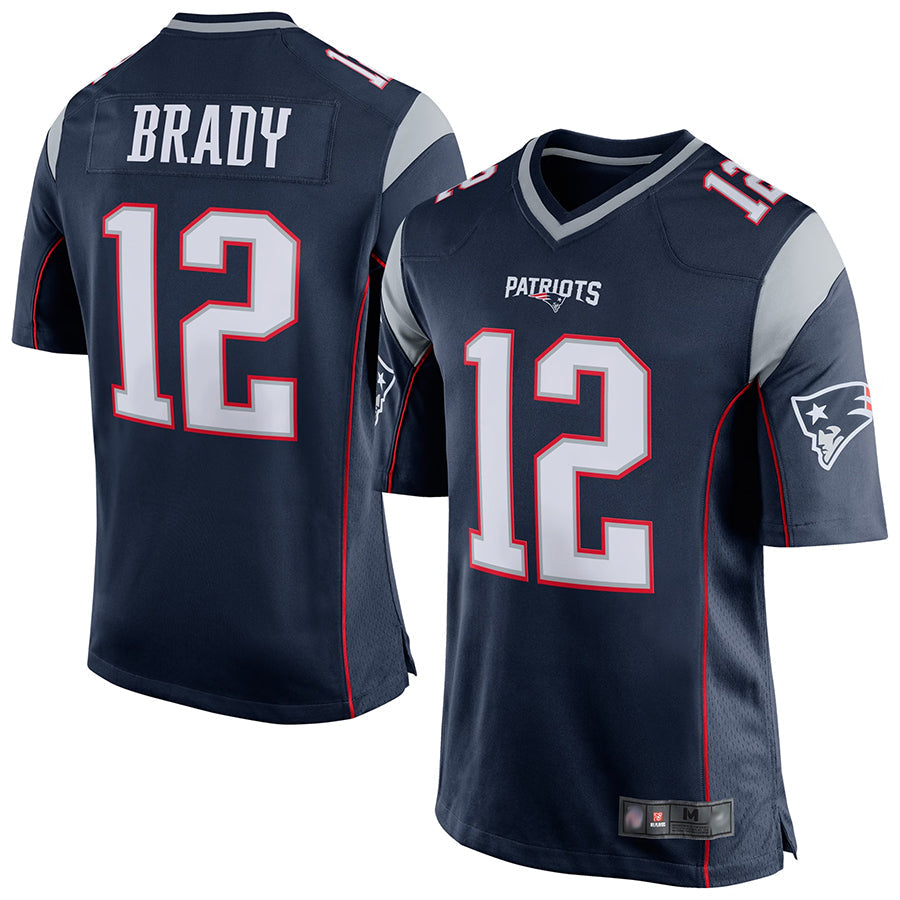 Davalo NE.Patriots #12 Tom Brady Player Navy Blue Game Stitched Jerseys