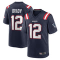 Davalo NE.Patriots #12 Tom Brady Player Navy Game Replica Stitched Jerseys