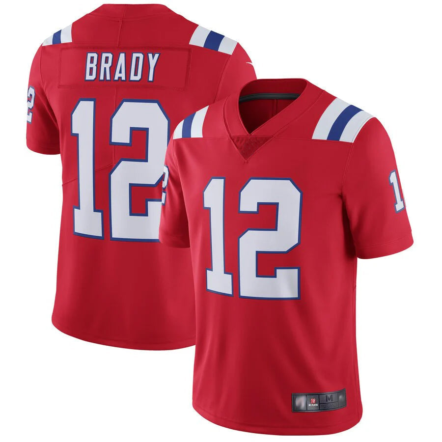 Davalo NE.Patriots #12 Tom Brady Player Red Home Limited Stitched Jerseys