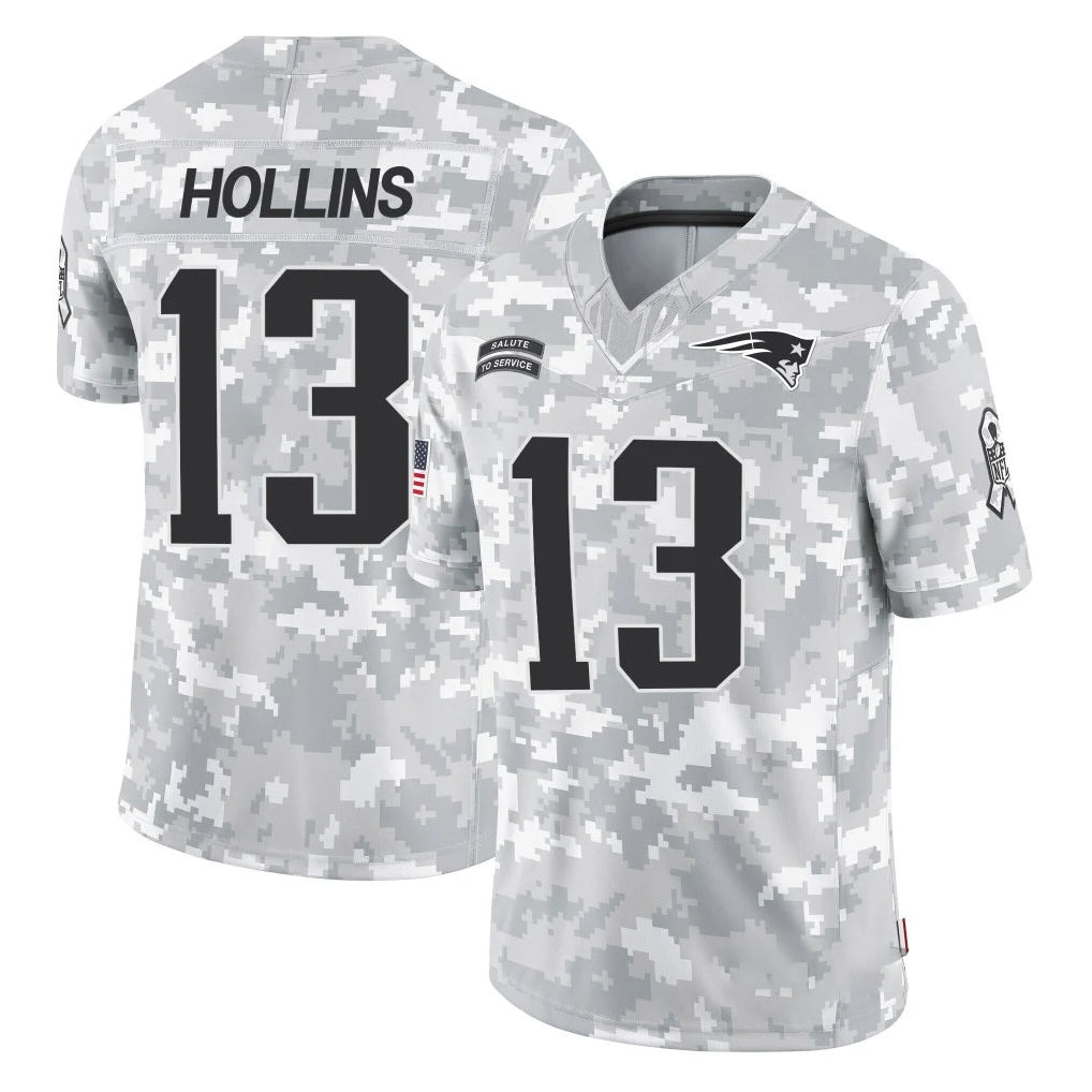 Davalo NE.Patriots #13 Mack Hollins Player Arctic Camo Salute To Service Limited Game Stitched Jerseys