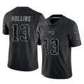 Davalo NE.Patriots #13 Mack Hollins Player Black Reflective LImited Home Game Stitched Jerseys