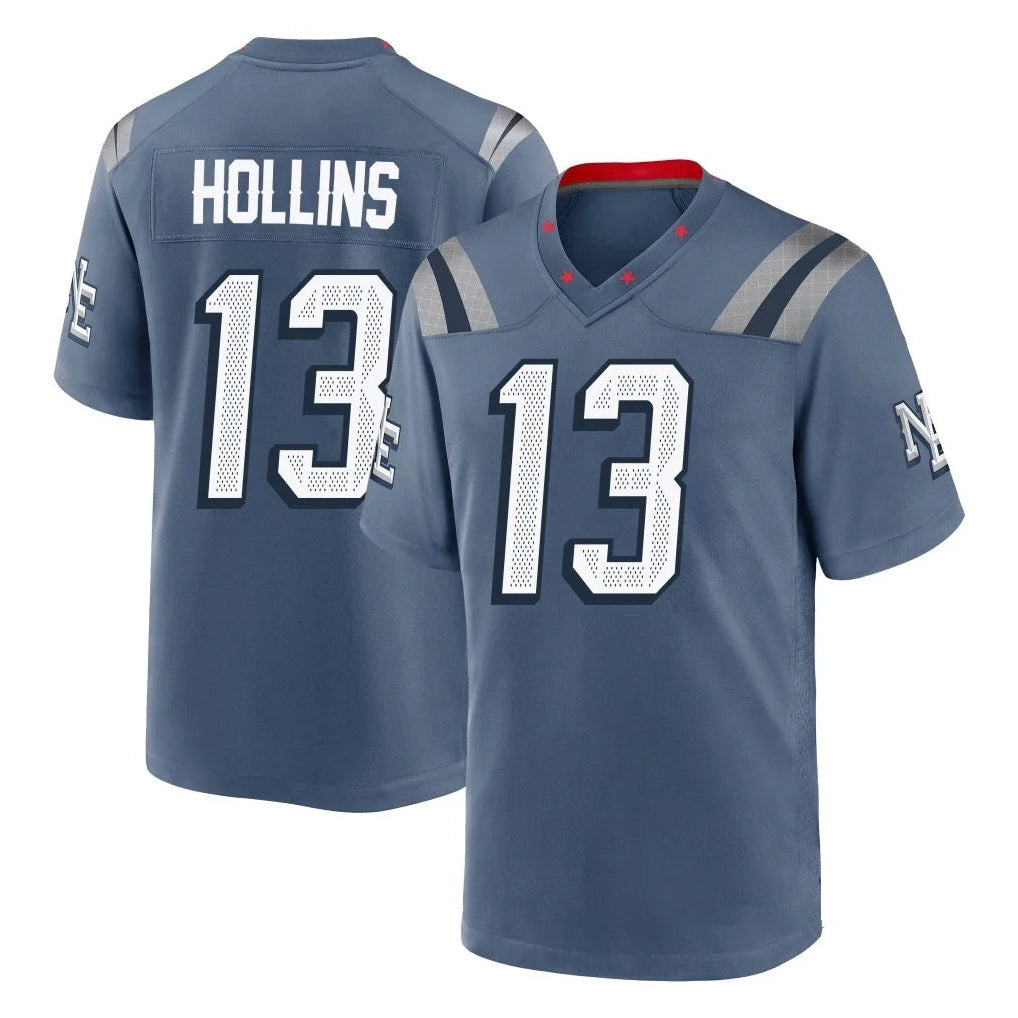 Davalo NE.Patriots #13 Mack Hollins Player Blue Rivalries Collection Home Game Stitched Jerseys