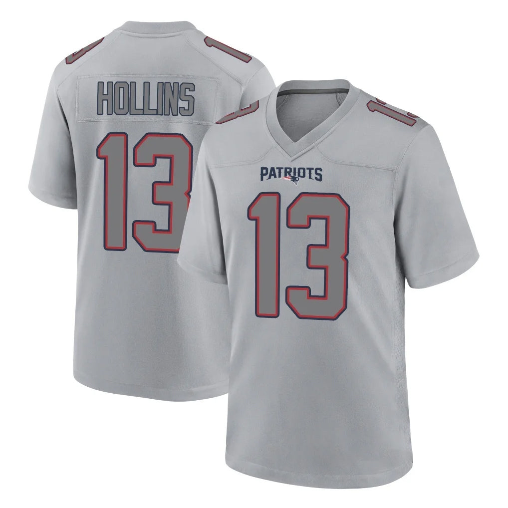 Davalo NE.Patriots #13 Mack Hollins Player Gray Fashion Limited Home Game Stitched Jerseys
