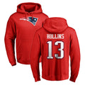Davalo NE.Patriots #13 Mack Hollins Player Red LOGO Pullover Hoodies Home Game Stitched Jerseys