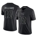 Davalo NE.Patriots #18 Kyle Williams Player Black Reflective LImited Home Game Stitched Jerseys