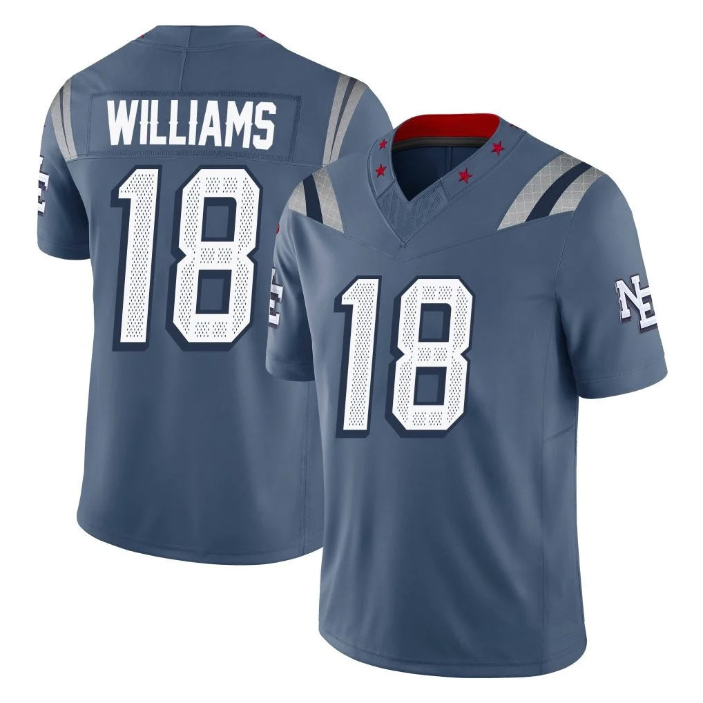 Davalo NE.Patriots #18 Kyle Williams Player Blue Limited Rivalries Collection Home Game Stitched Jerseys