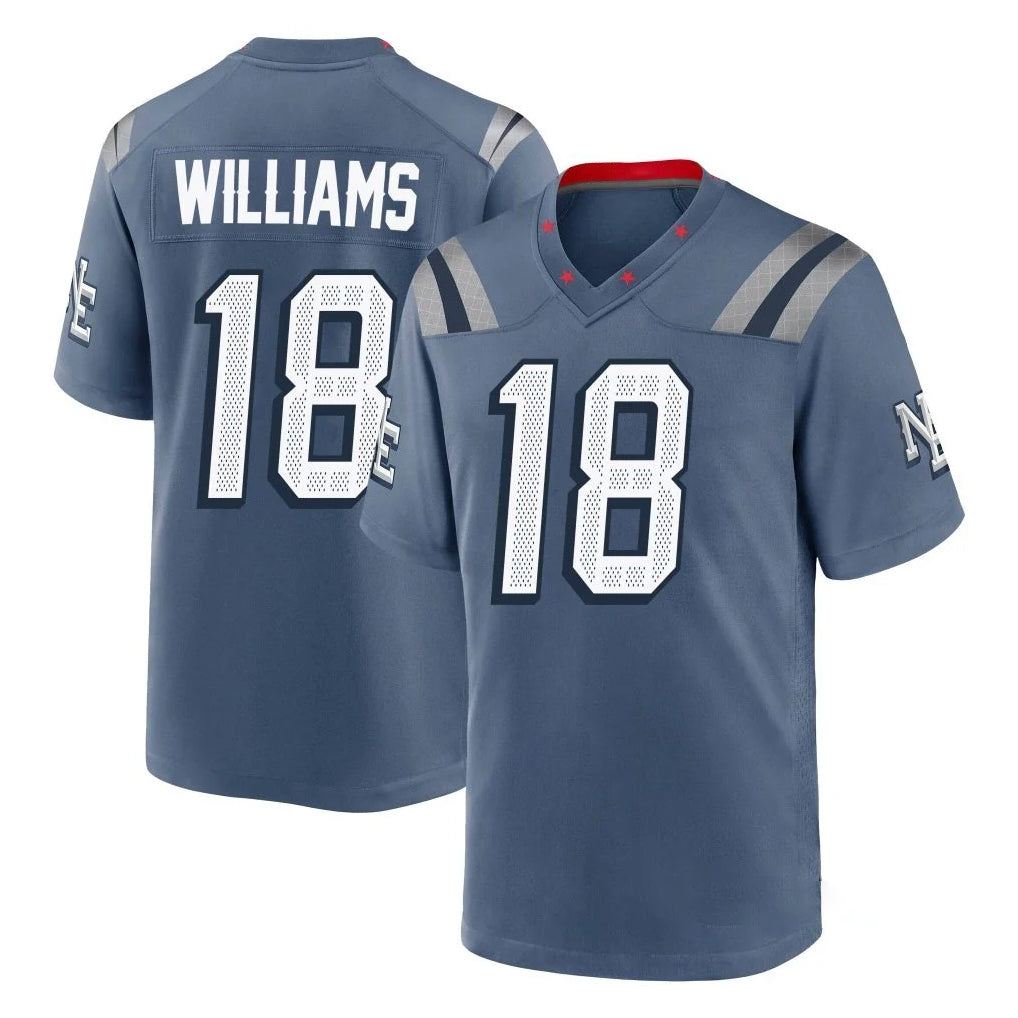 Davalo NE.Patriots #18 Kyle Williams Player Blue Rivalries Collection Home Game Stitched Jerseys