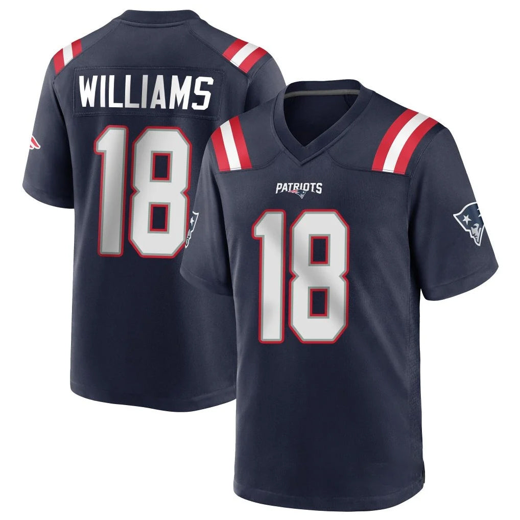 Davalo NE.Patriots #18 Kyle Williams Player Navy Home Game Stitched Jerseys