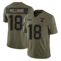 Davalo NE.Patriots #18 Kyle Williams Player Olive Salute To Service Limited Stitched Jerseys
