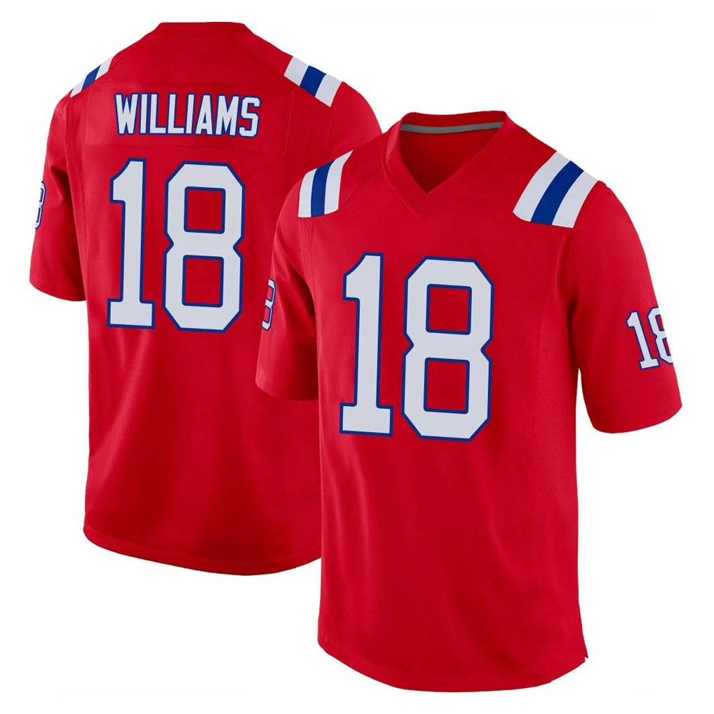 Davalo NE.Patriots #18 Kyle Williams Player Red Home Game Stitched Jerseys