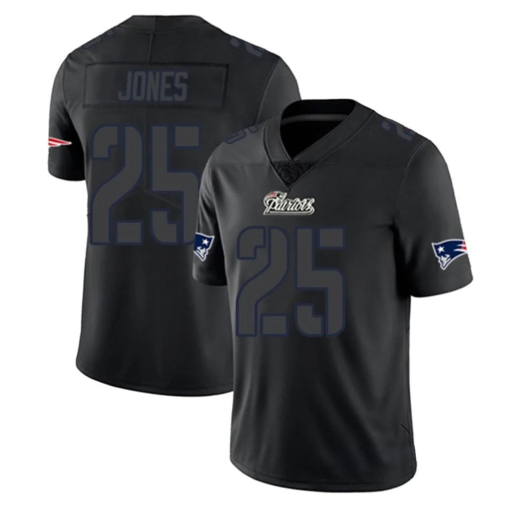 Davalo NE.Patriots #25 Marcus Jones Player Black Impact LImited Home Game Stitched Jerseys