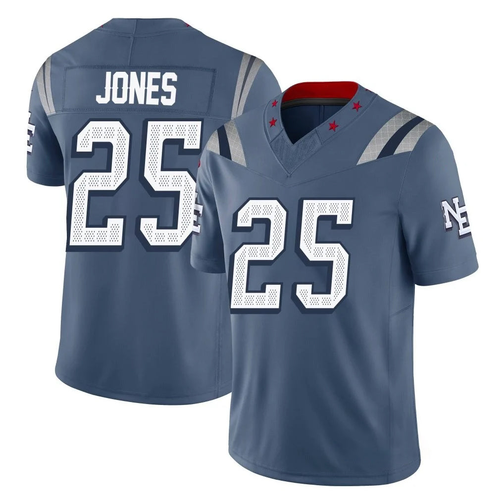 Davalo NE.Patriots #25 Marcus Jones Player Blue Limited Rivalries Collection Home Game Stitched Jerseys