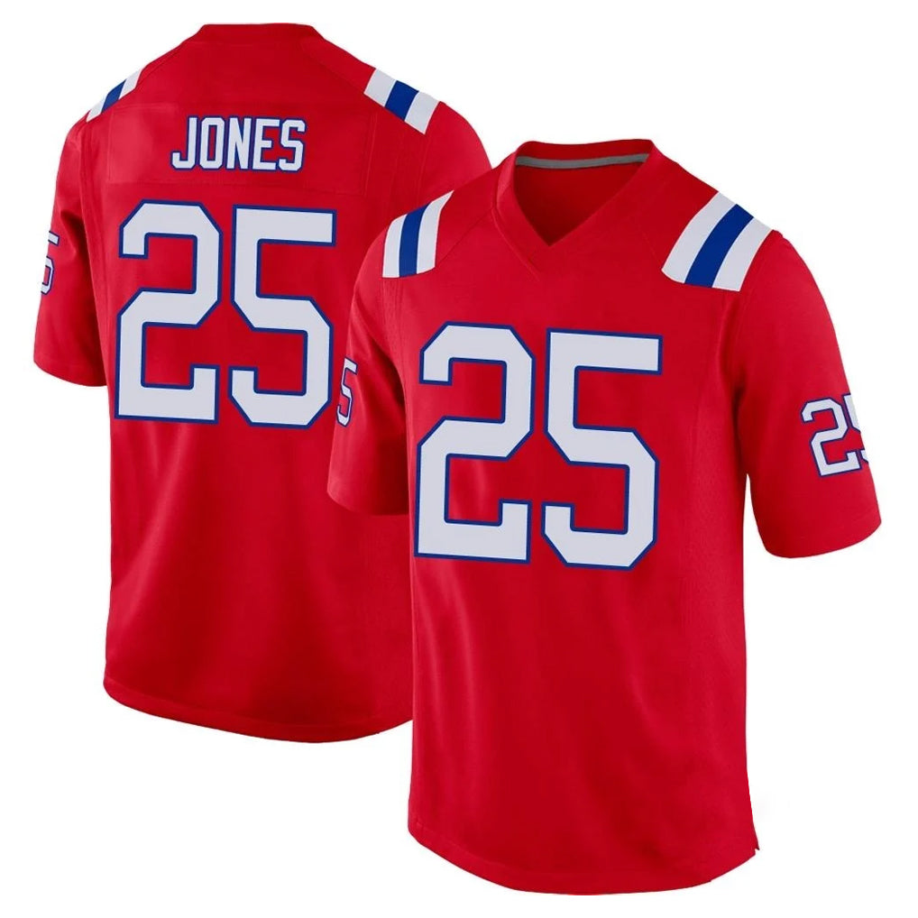 Davalo NE.Patriots #25 Marcus Jones Player Red Home Game Stitched Jerseys