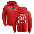 Davalo NE.Patriots #25 Marcus Jones Player Red LOGO Pullover Hoodies Home Game Stitched Jerseys
