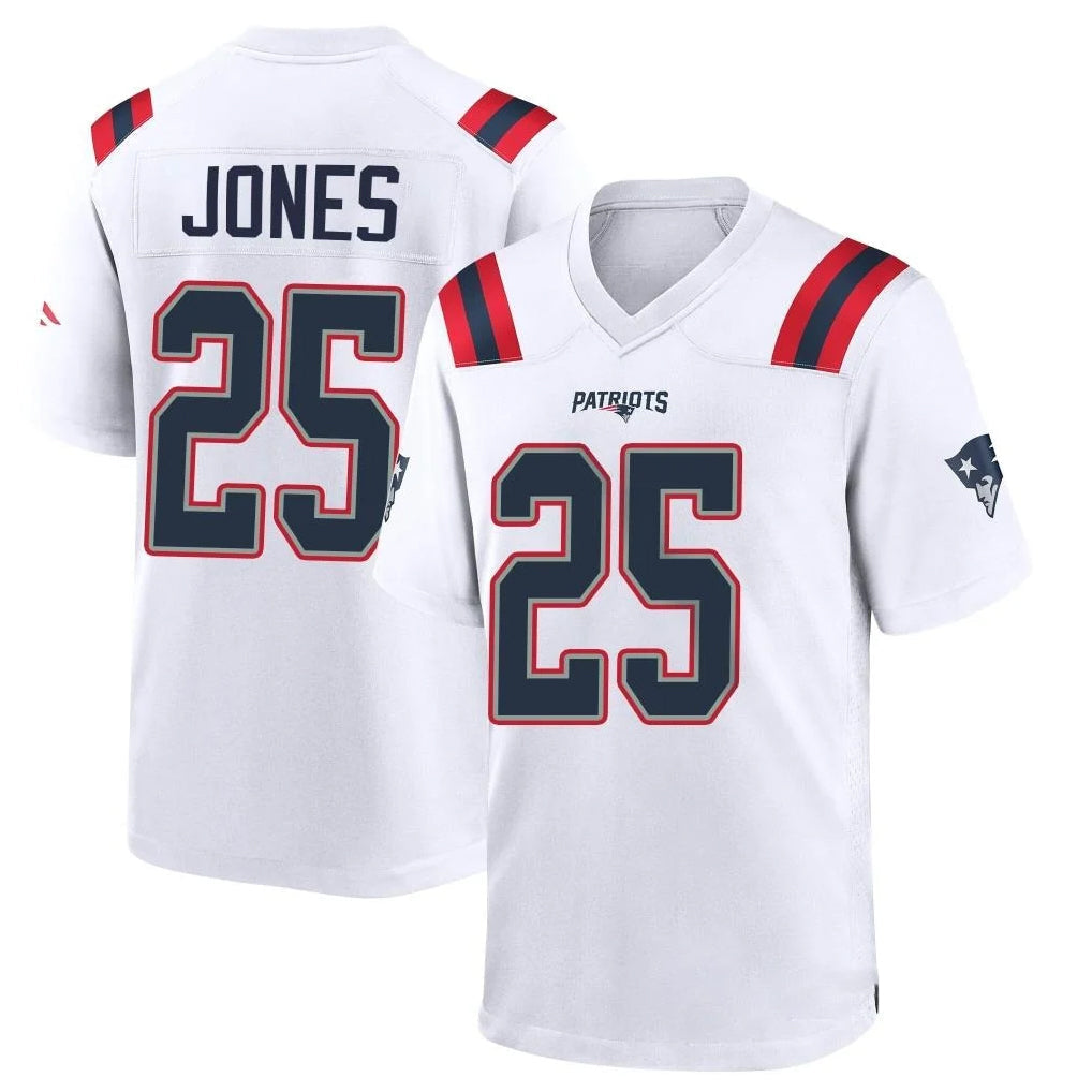 Davalo NE.Patriots #25 Marcus Jones Player White Home Game Stitched Jerseys