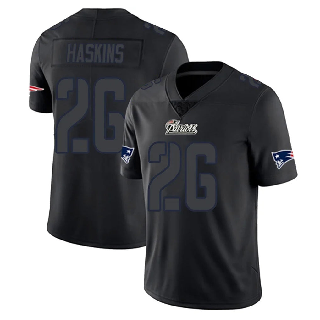 Davalo NE.Patriots #26 Hassan Haskins Player Black Impact LImited Home Game Stitched Jerseys
