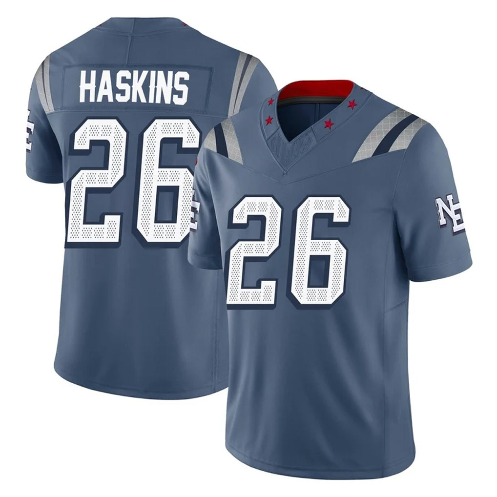 Davalo NE.Patriots #26 Hassan Haskins Player Blue Limited Rivalries Collection Home Game Stitched Jerseys