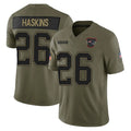 Davalo NE.Patriots #26 Hassan Haskins Player Olive 2025 Salute To Service Limited Stitched Jerseys