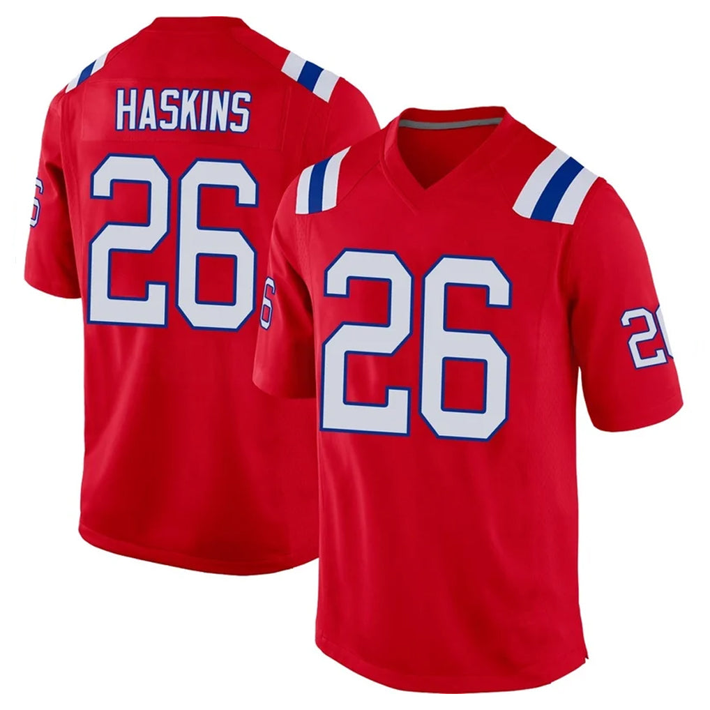 Davalo NE.Patriots #26 Hassan Haskins Player Red Home Game Stitched Jerseys