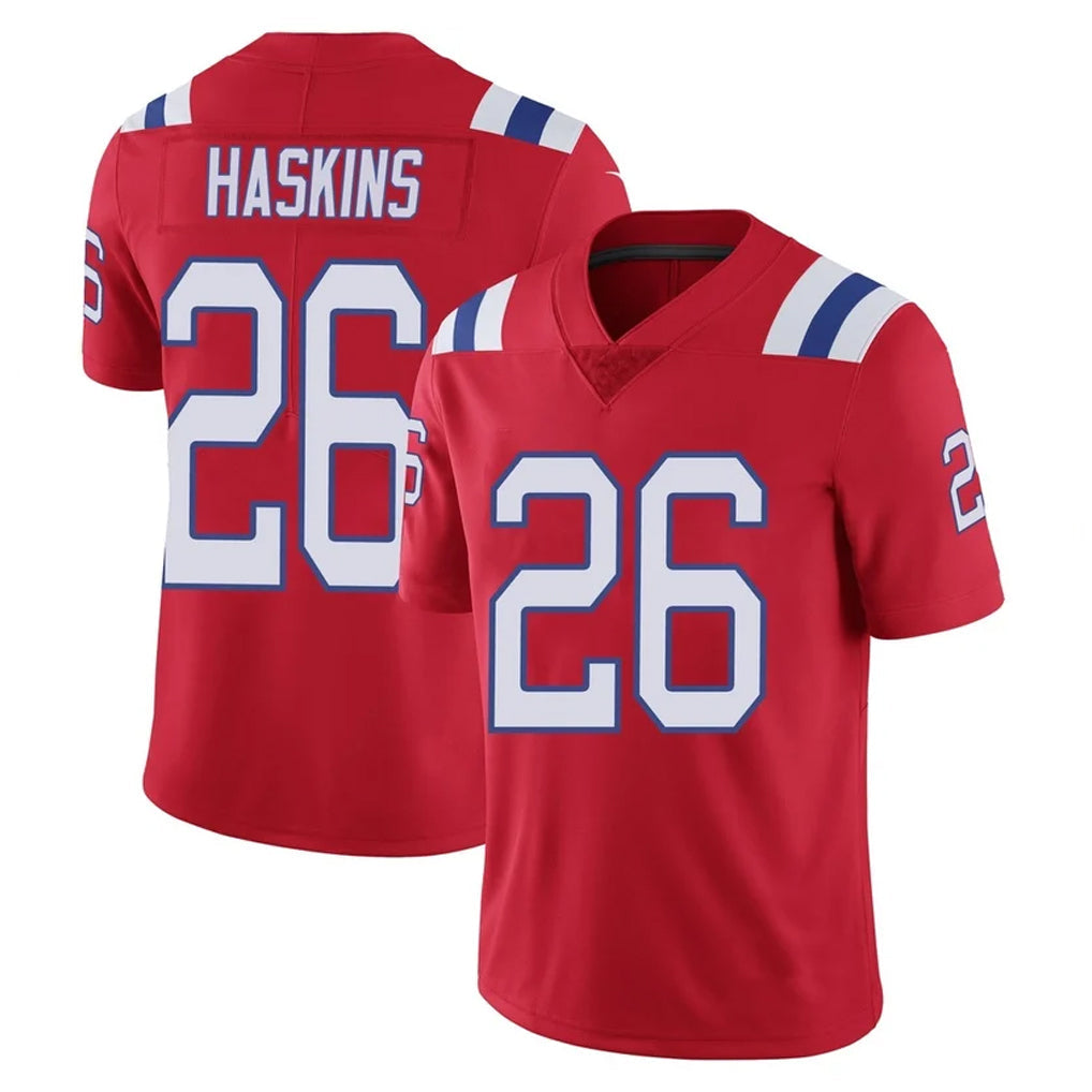 Davalo NE.Patriots #26 Hassan Haskins Player Red Vapor Untouchable Home Game Stitched Jerseys
