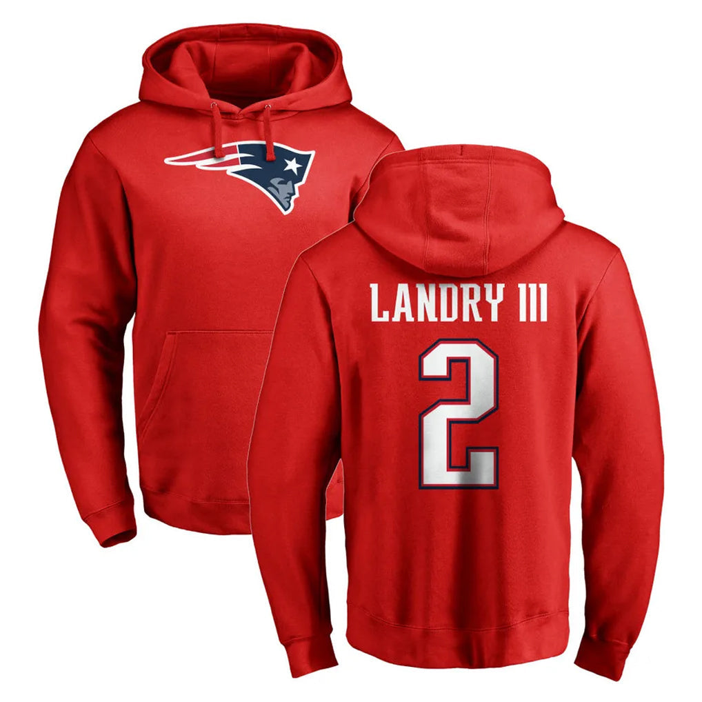 Davalo NE.Patriots #2 Harold Landry III Player Red LOGO Pullover Hoodies Home Game Stitched Jerseys