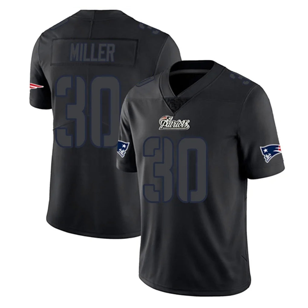 Davalo NE.Patriots #30 Jam Miller Player Black Impact LImited Home Game Stitched Jerseys