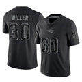 Davalo NE.Patriots #30 Jam Miller Player Black Reflective LImited Home Game Stitched Jerseys
