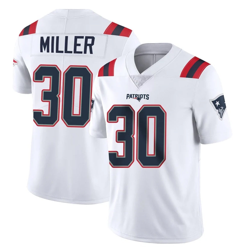 Davalo NE.Patriots #30 Jam Miller Player White Vapor Untouchable Home Game Stitched Jerseys