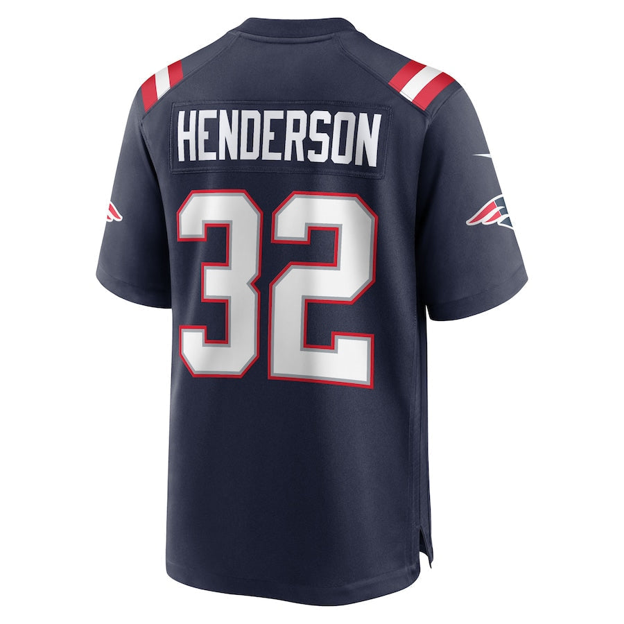 Davalo NE.Patriots #32 TreVeyon Henderson Player Navy Home Game Stitched Jerseys