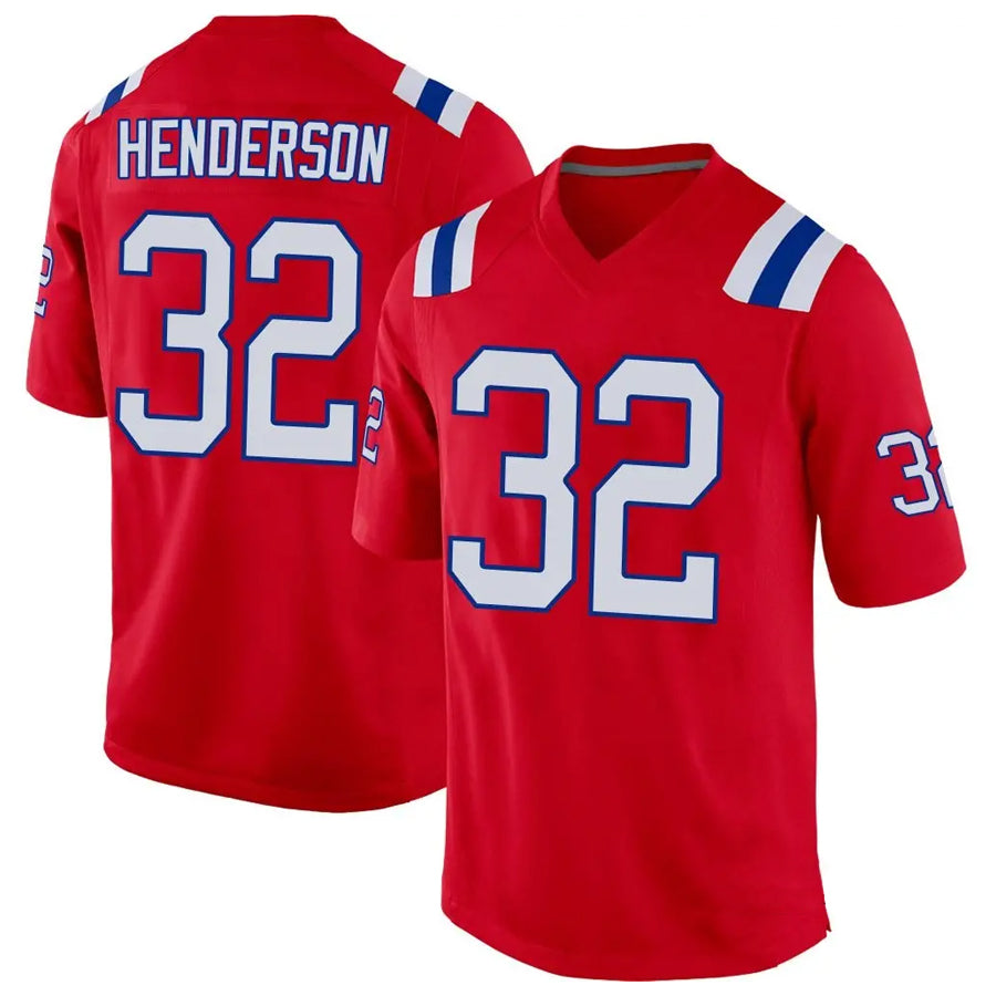Davalo NE.Patriots #32 TreVeyon Henderson Player Red Home Game Stitched Jerseys