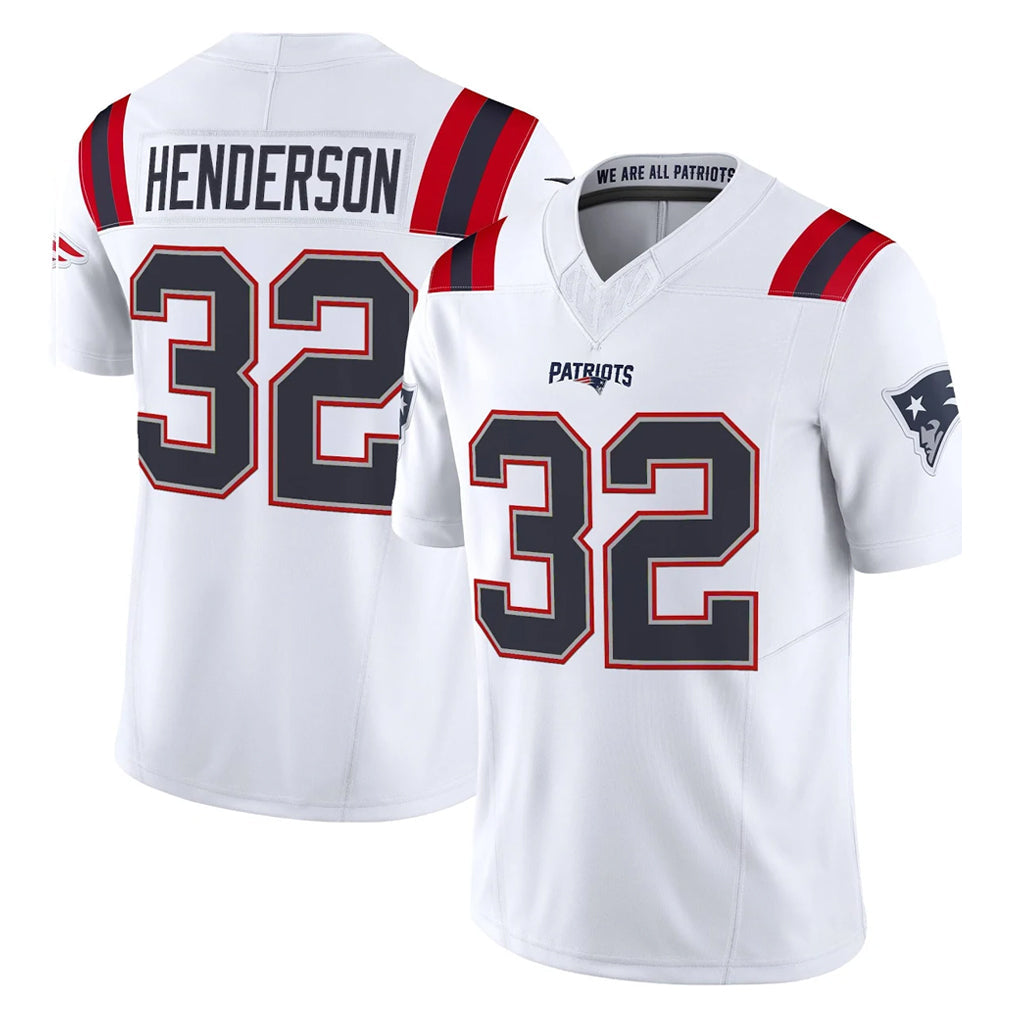 Davalo NE.Patriots #32 TreVeyon Henderson Player White Limited Vapor F.U.S.E. Home Game Stitched Jerseys