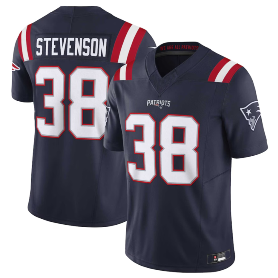 Davalo NE.Patriots #38 Rhamondre Stevenson Navy Vapor F.U.S.E. Limited American Stitched Jerseys