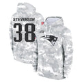 Davalo NE.Patriots #38 Rhamondre Stevenson Player Arctic Camo Salute to Service Pullover Hoodies Limited Game Stitched Jerseys