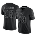 Davalo NE.Patriots #38 Rhamondre Stevenson Player Black Reflective LImited Home Game Stitched Jerseys