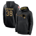 Davalo NE.Patriots #38 Rhamondre Stevenson Player Black Salute to Service Hoodies Limited Game Stitched Jerseys