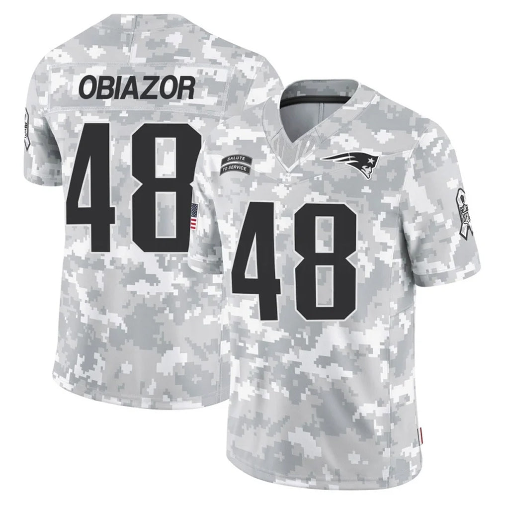 Davalo NE.Patriots #48 Namdi Obiazor Player Arctic Camo Salute To Service Limited Game Stitched Jerseys