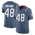 Davalo NE.Patriots #48 Namdi Obiazor Player Blue Limited Rivalries Collection Home Game Stitched Jerseys