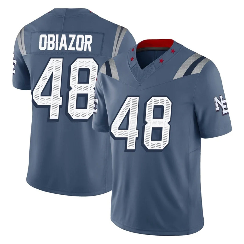 Davalo NE.Patriots #48 Namdi Obiazor Player Blue Limited Rivalries Collection Home Game Stitched Jerseys